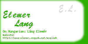 elemer lang business card
