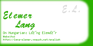 elemer lang business card
